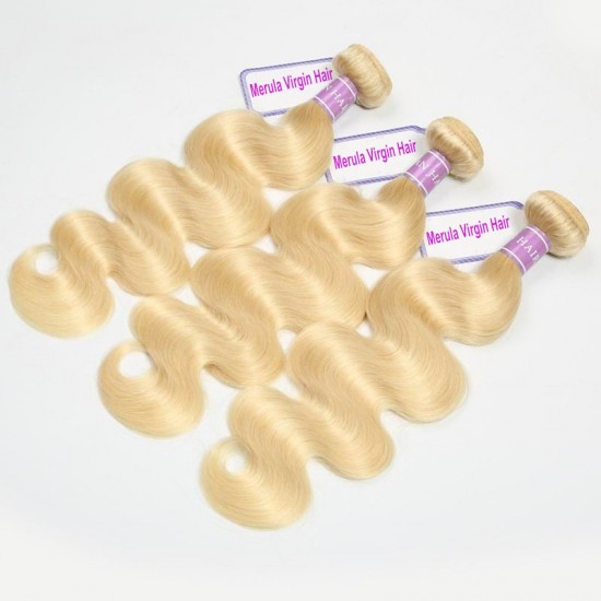 Merula Virgin Hair Body wave 613 blonde weave bundles 4pcs deal Fabulous light color waves ship in 24 hours No smell Merula Virgin Hair Body wave 613 blonde weave bundles 4pcs deal Fabulous light color waves ship in 24 hours No smell