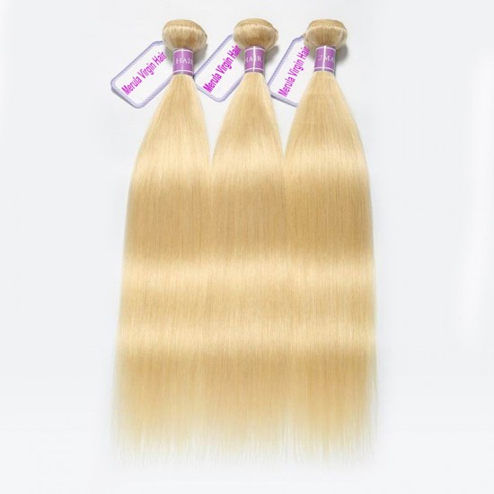 3 pcs Merula blonde 613 Virgin hair straight weaves Human hair bundles deal hot seller 3 pcs Merula blonde 613 Virgin hair straight weaves Human hair bundles deal hot seller