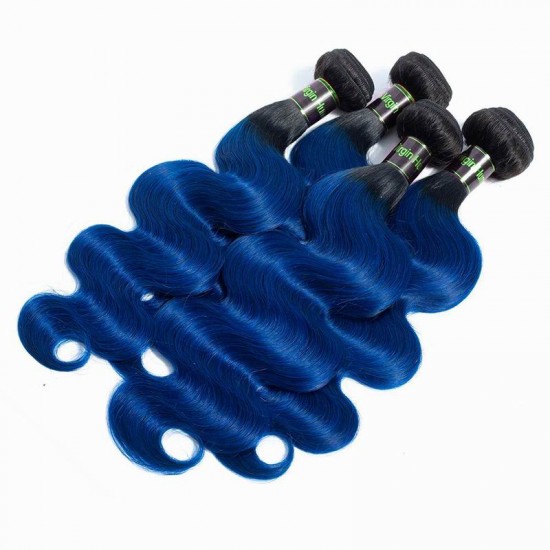 1B/Blue New time fashionable type Body wave 3 bundles human hair extensions two tone colors closure frontal optional 1B/Blue New time fashionable type Body wave 3 bundles human hair extensions two tone colors closure frontal optional