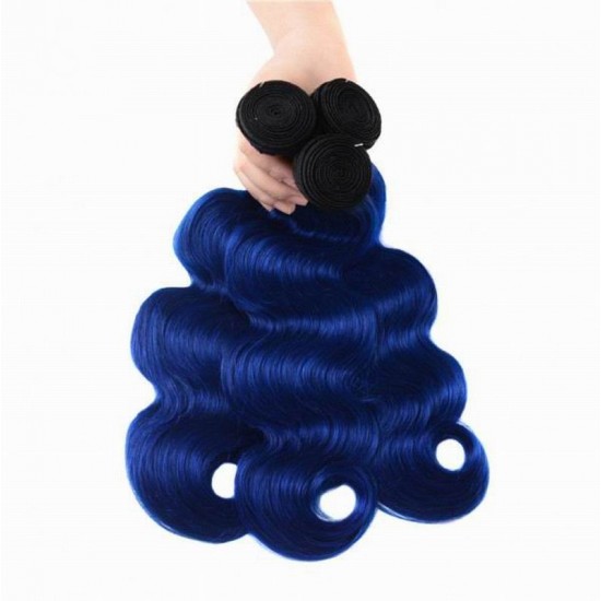 1B/Blue New time fashionable type Body wave 3 bundles human hair extensions two tone colors closure frontal optional 1B/Blue New time fashionable type Body wave 3 bundles human hair extensions two tone colors closure frontal optional