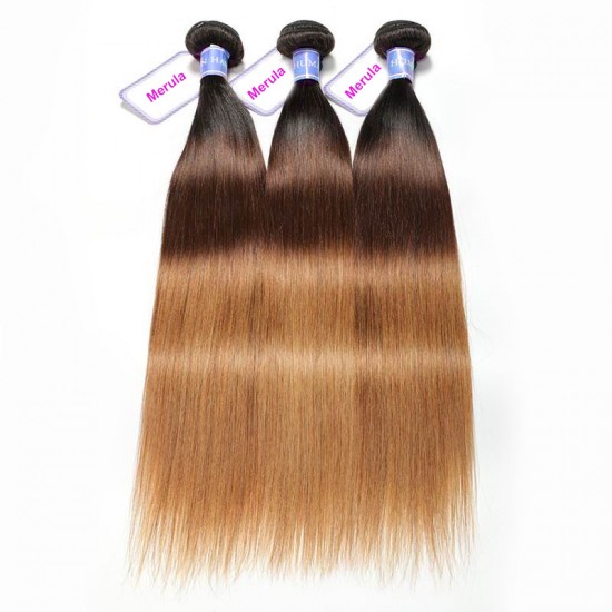 1B/4/30 three tone dark brown straight 3 bundles human hair weave closure frontal available Forever love 1B/4/30 three tone dark brown straight 3 bundles human hair weave closure frontal available Forever love