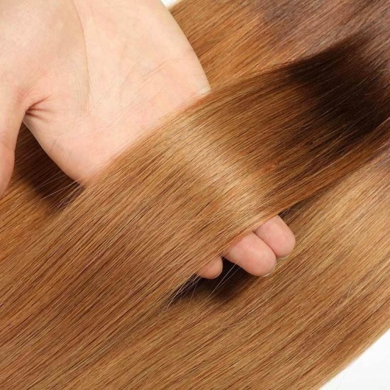 1B/4/30 three tone dark brown straight 3 bundles human hair weave closure frontal available Forever love 1B/4/30 three tone dark brown straight 3 bundles human hair weave closure frontal available Forever love