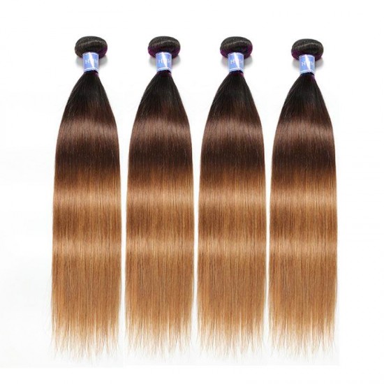 1B/4/30 three tone dark brown straight 3 bundles human hair weave closure frontal available Forever love 1B/4/30 three tone dark brown straight 3 bundles human hair weave closure frontal available Forever love
