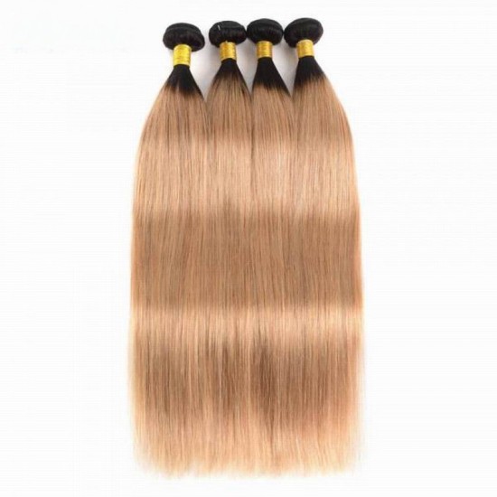 1B/27 significant Stunning ombre hairs honey blonde straight 4 bundles human hair weaves Top selling two tone 1B/27 significant Stunning ombre hairs honey blonde straight 4 bundles human hair weaves Top selling two tone