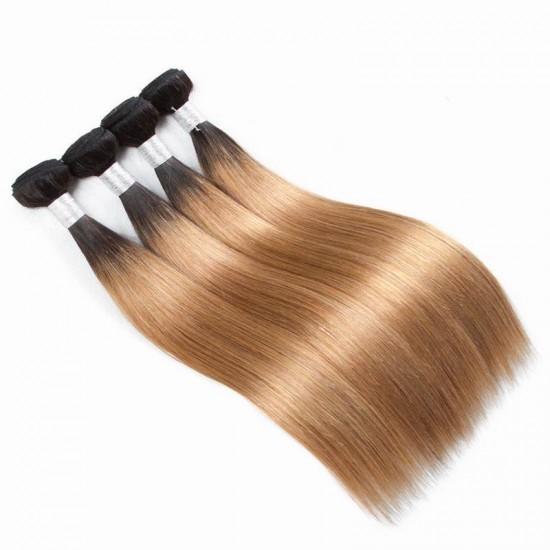 1B/27 significant Stunning ombre hairs honey blonde straight 4 bundles human hair weaves Top selling two tone 1B/27 significant Stunning ombre hairs honey blonde straight 4 bundles human hair weaves Top selling two tone