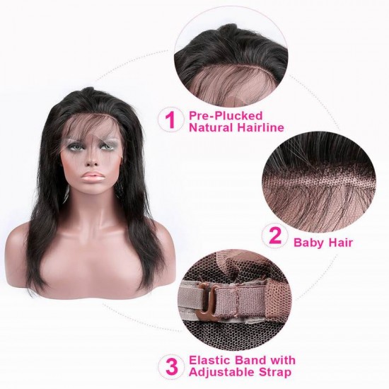 360 Lace Frontal Silky straight small knots Preplucked Swiss Lace Natural 1B Color Virgin Human Hair 360 Lace Frontal Silky straight small knots Preplucked Swiss Lace Natural 1B Color Virgin Human Hair