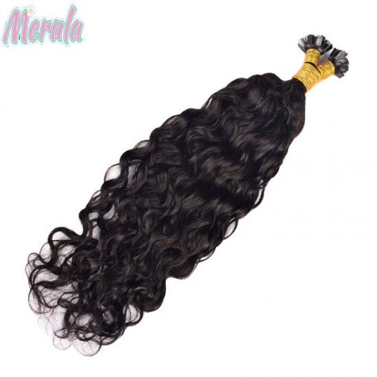 Water Wave Ktips flat tip virgin Hair Extensions silky texture keratin tip Real Human Hair 100g Water Wave Ktips flat tip virgin Hair Extensions silky texture keratin tip Real Human Hair 100g